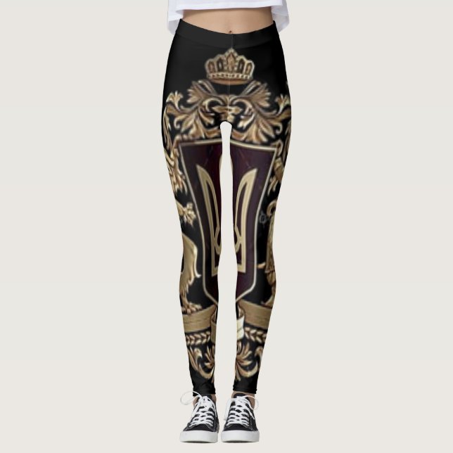 Olena Zelenska Ukraine Wappen Leggings (Vorderseite)