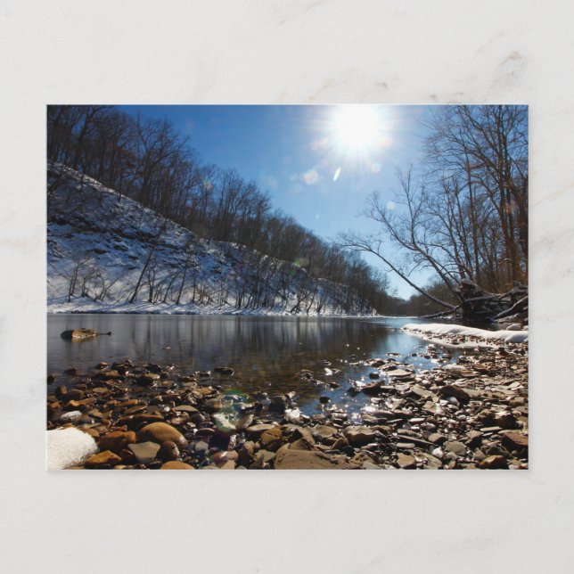 Olentangy River im Winter, Highbanks MetroPark, OH Postkarte (Vorderseite)