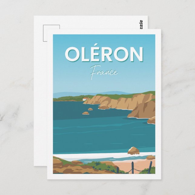 Oleron France Famous Travel Place Illustration Postkarte (Vorne/Hinten)
