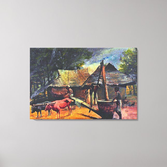 Ölextraktor: Raja Ravi Varma Malerei Leinwanddruck (Vorderseite)