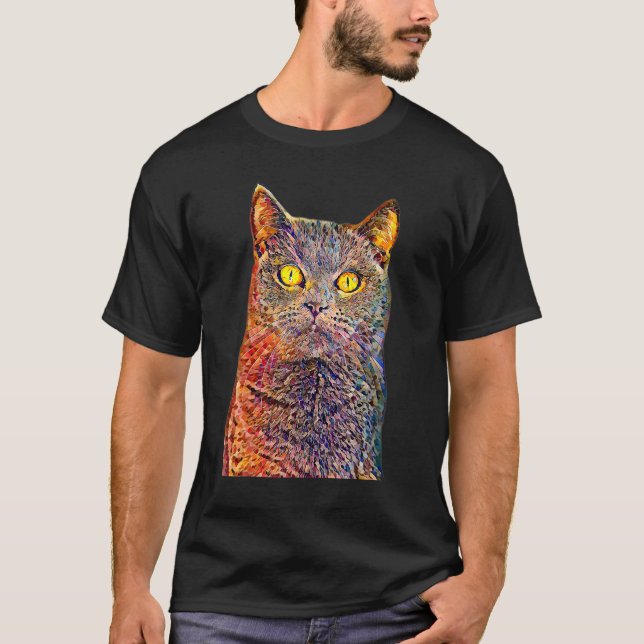 Ölfarbe Filterkatze T-Shirt (Vorderseite)