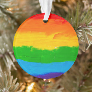 Ölfarbe Regenbogenfarben Gay Lesbisch LGBT Ornament