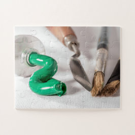 Ölfarbe und Bürsten Puzzle