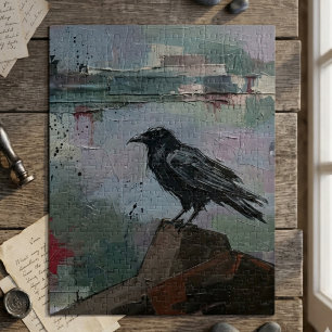 Ölfarben-Rabe – Düsterer Corvid-Gotik Puzzle