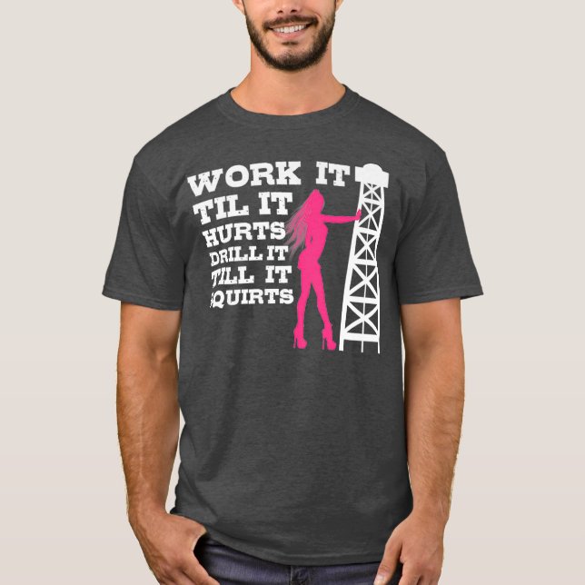 Ölfeld-Arbeiter geben Öl-Rig-Hals-Design T-Shirt (Vorderseite)