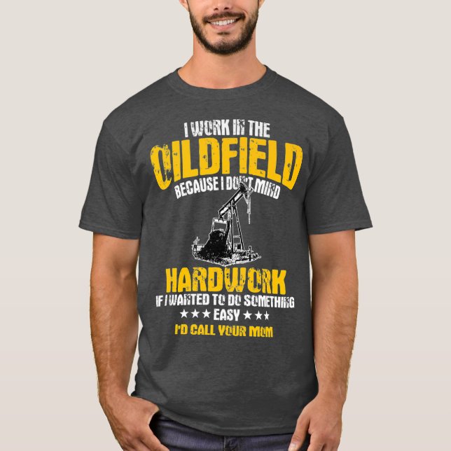 Ölfeld-Arbeiter geben Öl-Rig-Hals-Design T-Shirt (Vorderseite)