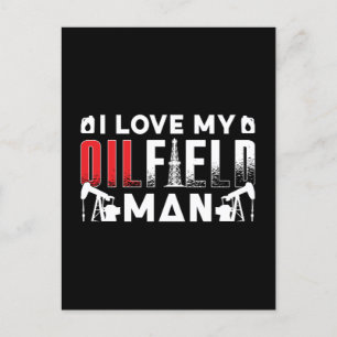 Ölfeld-Arbeitnehmer I-Liebe Feiertagspostkarte