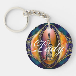 Ölfeld-Damen-/Ehefrau-Schlüsselanhänger Schlüsselanhänger