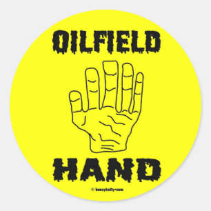 Ölfeld-Hand, Aufkleber, Öl, Ölindustrieller, Runder Aufkleber