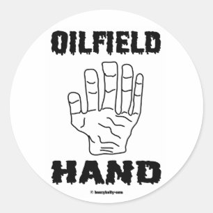 Ölfeld-Hand, Ölfeld-Aufkleber Runder Aufkleber