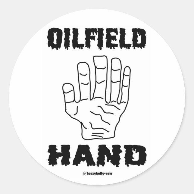 Ölfeld-Handaufkleber Runder Aufkleber (Vorderseite)