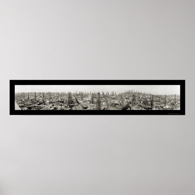 Ölfeld Long Beach Foto 1923 Poster (Vorne)