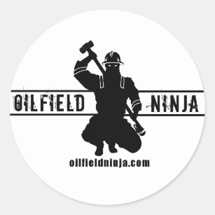 Ölfeld Ninja Hardhat-Aufkleber Runder Aufkleber