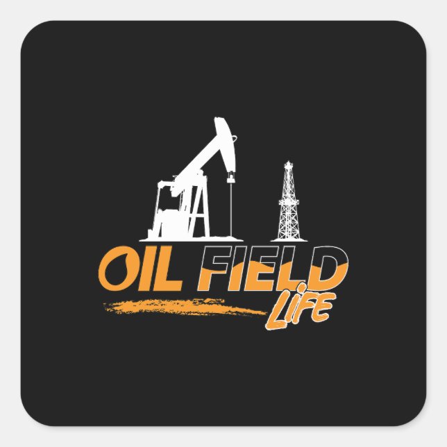 Ölfeld-Ölfeldrand Quadratischer Aufkleber (Vorderseite)