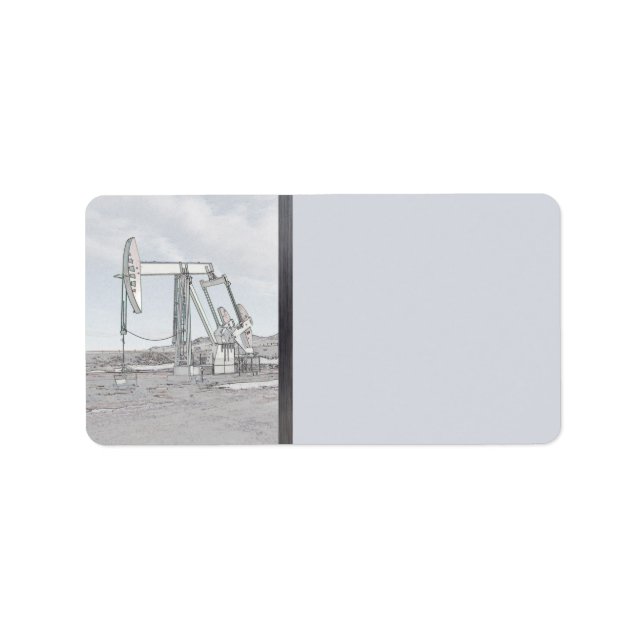 Ölfeld-Pumpstation und Blue Sky Adressaufkleber (Vorne)