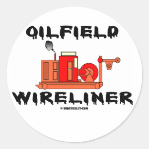 Ölfeld Wireliner, Aufkleber, Ölfeld, Slickline,  Runder Aufkleber