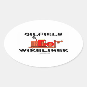 Ölfeld Wireliner, Funkleitung, Slickline, Ovaler Aufkleber