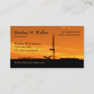 Ölfeld Workover-Service-Rig Silhouette Visitenkarte