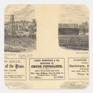 Ölfelder, Wohnsitz Quadratischer Aufkleber