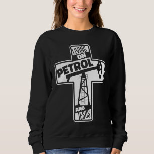 Ölfeldkreuz Fracking Fracker Ölbohrung Sweatshirt