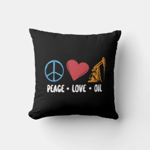 Ölfield-Mitarbeiter Peace Liebe Oil Rig Worker Kissen