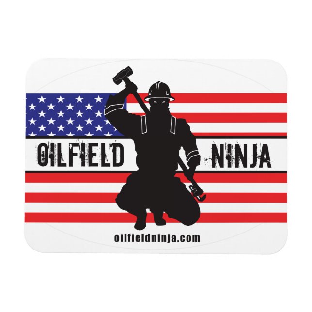 Ölfield Ninja flex magnet mit US-Flagge (Horizontal)