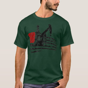 Ölfield Patriot, US-Flagge, Ölbohrturm T-Shirt
