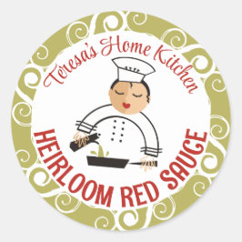 Ölfrau Koch Küche oder Geschenkartikel Runder Aufkleber