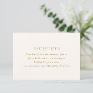 Olga Ivory und Gold Moderne Hochzeit Begleitkarte