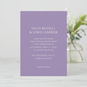Olga Lila Moderne Hochzeit Einladung