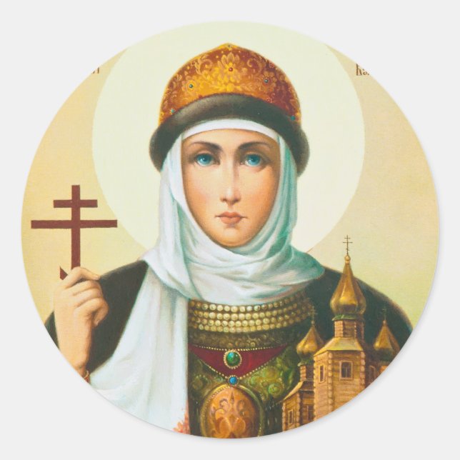 Olga Runder Aufkleber (Vorderseite)