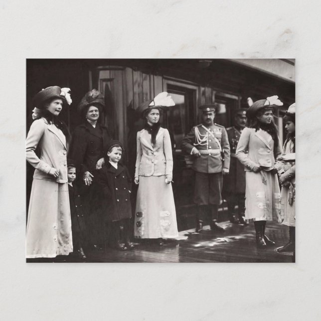 Olga, Tatiana, Marie, Anastasia Romanov in Hessen Postkarte (Vorderseite)