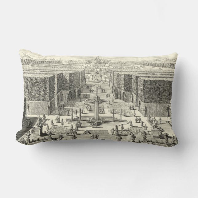 Ölgemälde am Garten von Versailles Lendenkissen (Vorderseite)