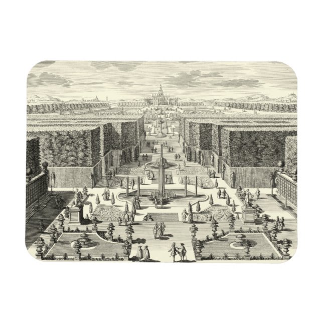 Ölgemälde am Garten von Versailles Magnet (Horizontal)