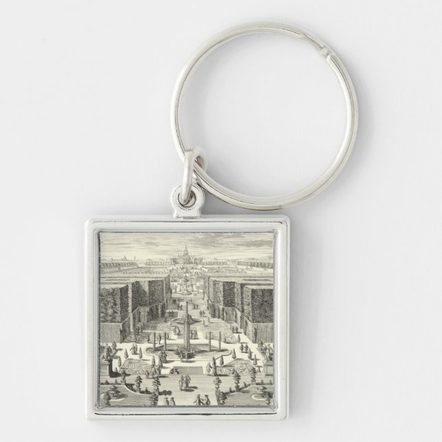 Ölgemälde am Garten von Versailles Schlüsselanhänger (Vorne)