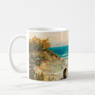  Ölgemälde an Meeresdünen mit Möwen Kaffeetasse