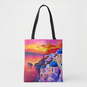 Ölgemälde auf Leinwand. Sonnenuntergang über der I