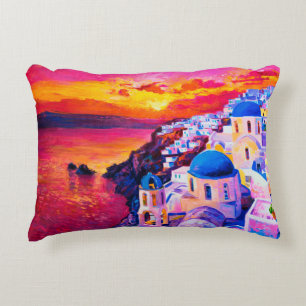 Ölgemälde auf Leinwand. Sonnenuntergang über der I Dekokissen