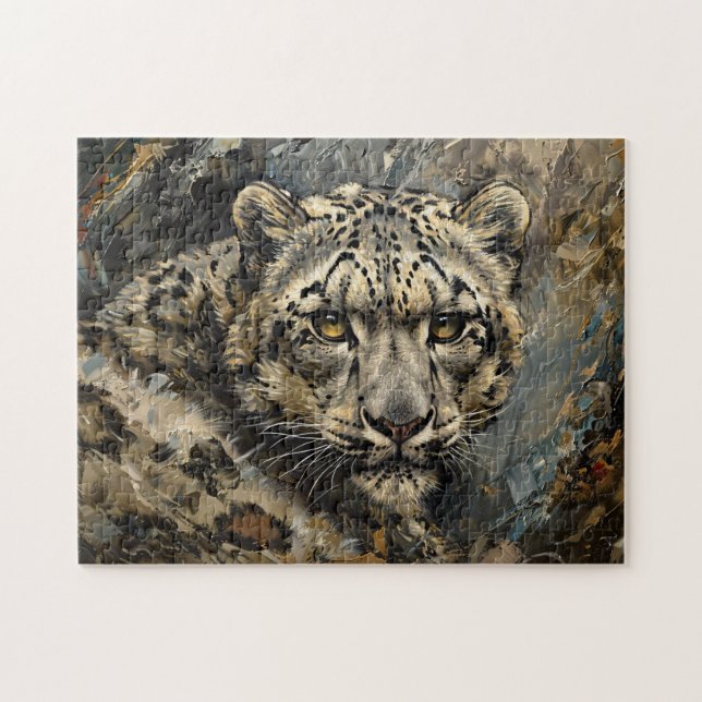 Ölgemälde aus Snow Leopard Puzzle (Horizontal)