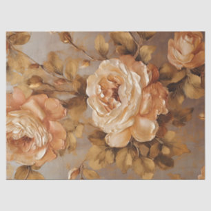 Ölgemälde aus Weißkupfer Rose Herbst Seidenpapier