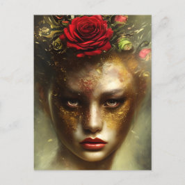 Ölgemälde bedrückte Vintage Brandwunden Postkarte