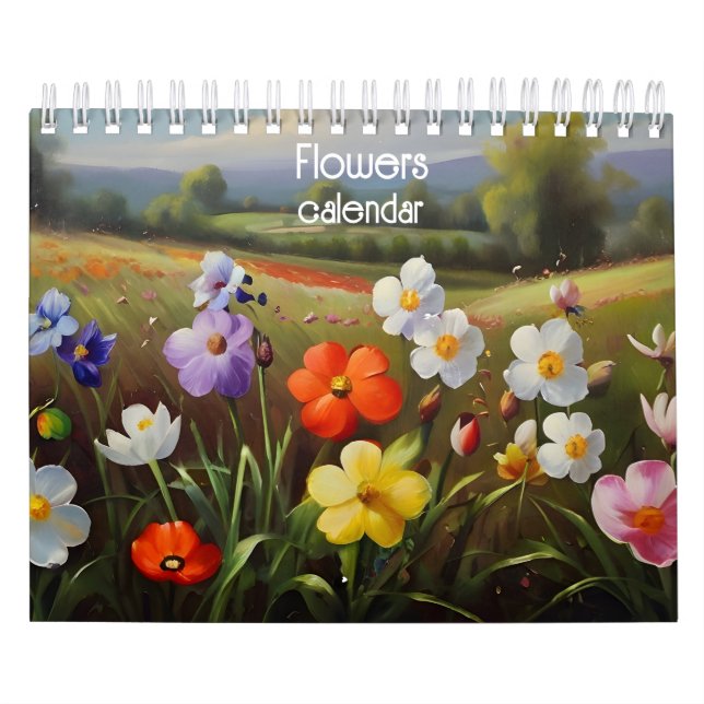 Ölgemälde Blumen Kalender (Titelbild)
