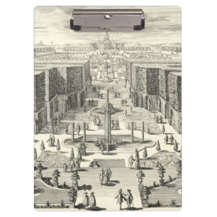 Ölgemälde der Brunnen am Garten von Versailles Klemmbrett