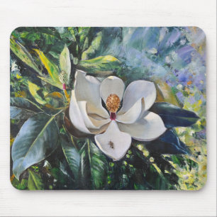 Ölgemälde der Magnolienblüte der Harmonie der Natu Mousepad