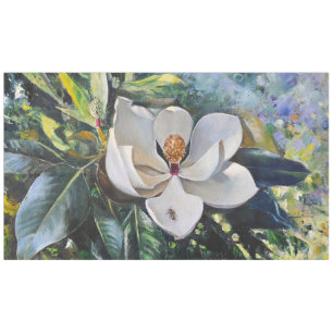 Ölgemälde der Magnolienblüte der Harmonie der Natu Tischdecke