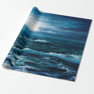 Ölgemälde, die Wellen im Ozean oder auf dem Meer Geschenkpapier