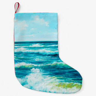  Ölgemälde, die Wellen im Ozean oder auf dem Meer  Kleiner Weihnachtsstrumpf