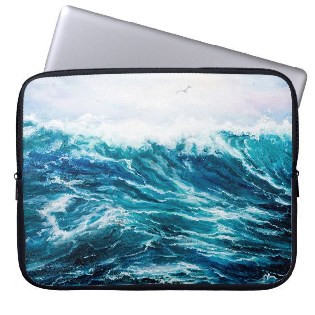  Ölgemälde, die Wellen im Ozean oder auf dem Meer  Laptopschutzhülle (Vorderseite)