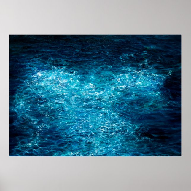 Ölgemälde, die Wellen im Ozean oder im Meer auf de Poster (Vorne)