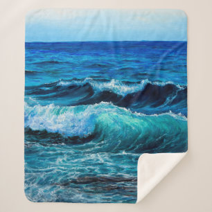 Ölgemälde, die Wellen im Ozean oder im Meer auf de Sherpadecke